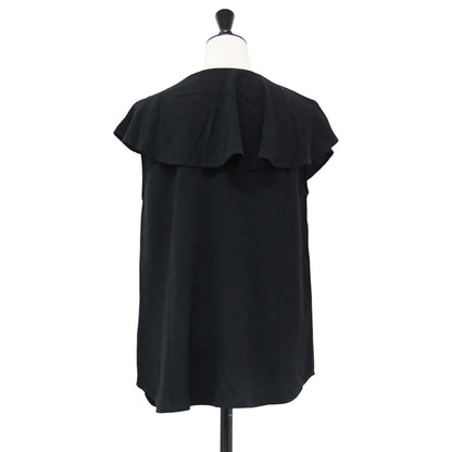 フリル ブラウス / frill blouse ノースリーブ クルーネック フレア ラウンドヘム
