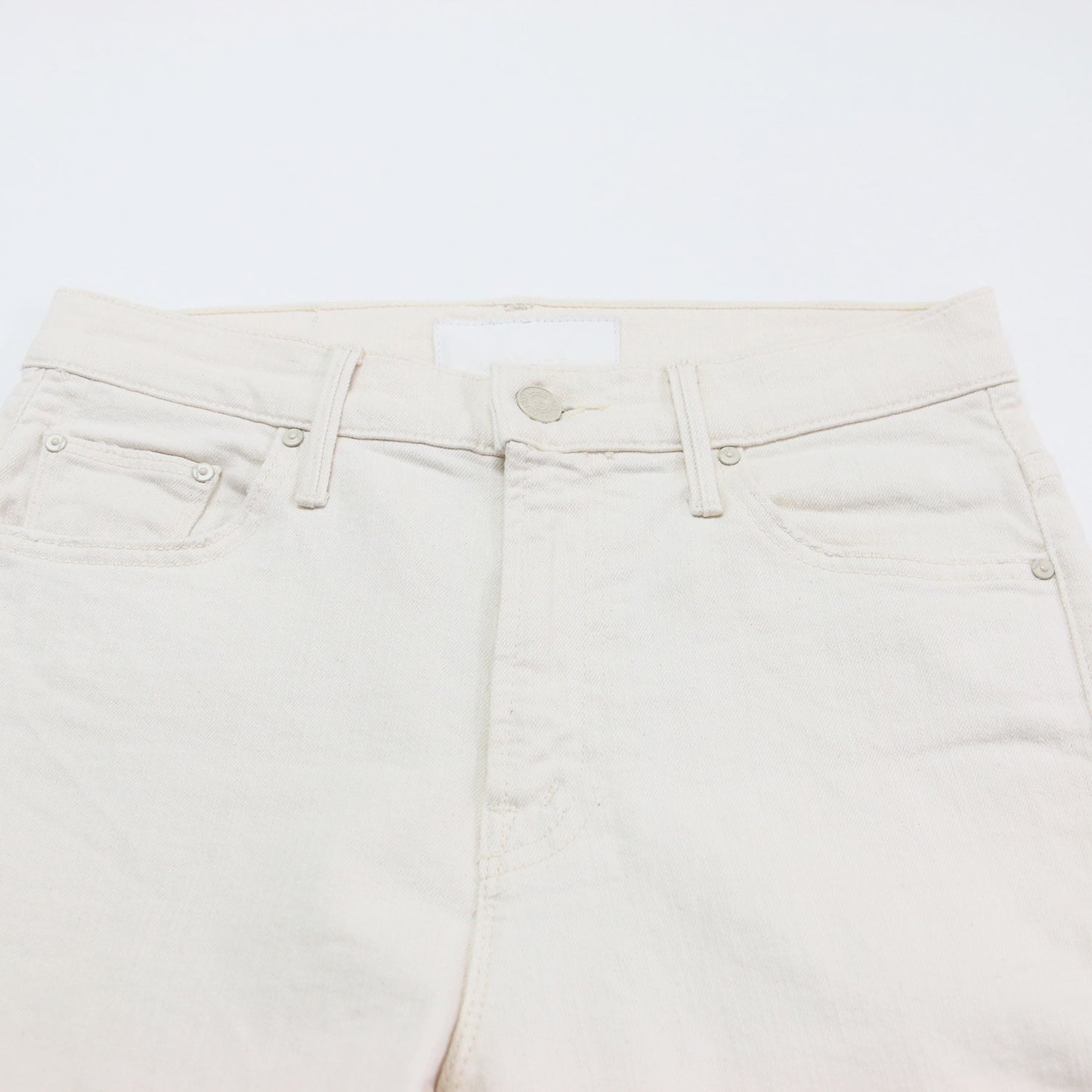 カットオフ デニムパンツ / INSIDER CROP STEP FRAY クロップド丈 ステップヘム ストレッチ カットオフ ハイライズ ストレート