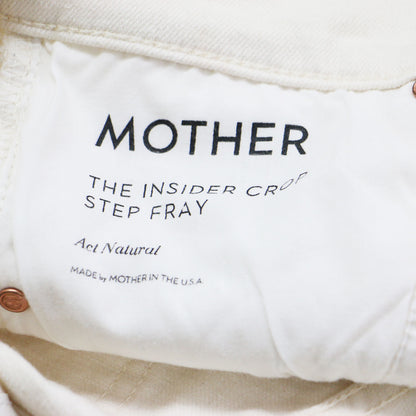 カットオフ デニムパンツ / INSIDER CROP STEP FRAY クロップド丈 ステップヘム ストレッチ カットオフ ハイライズ ストレート