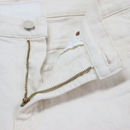 カットオフ デニムパンツ / INSIDER CROP STEP FRAY クロップド丈 ステップヘム ストレッチ カットオフ ハイライズ ストレート