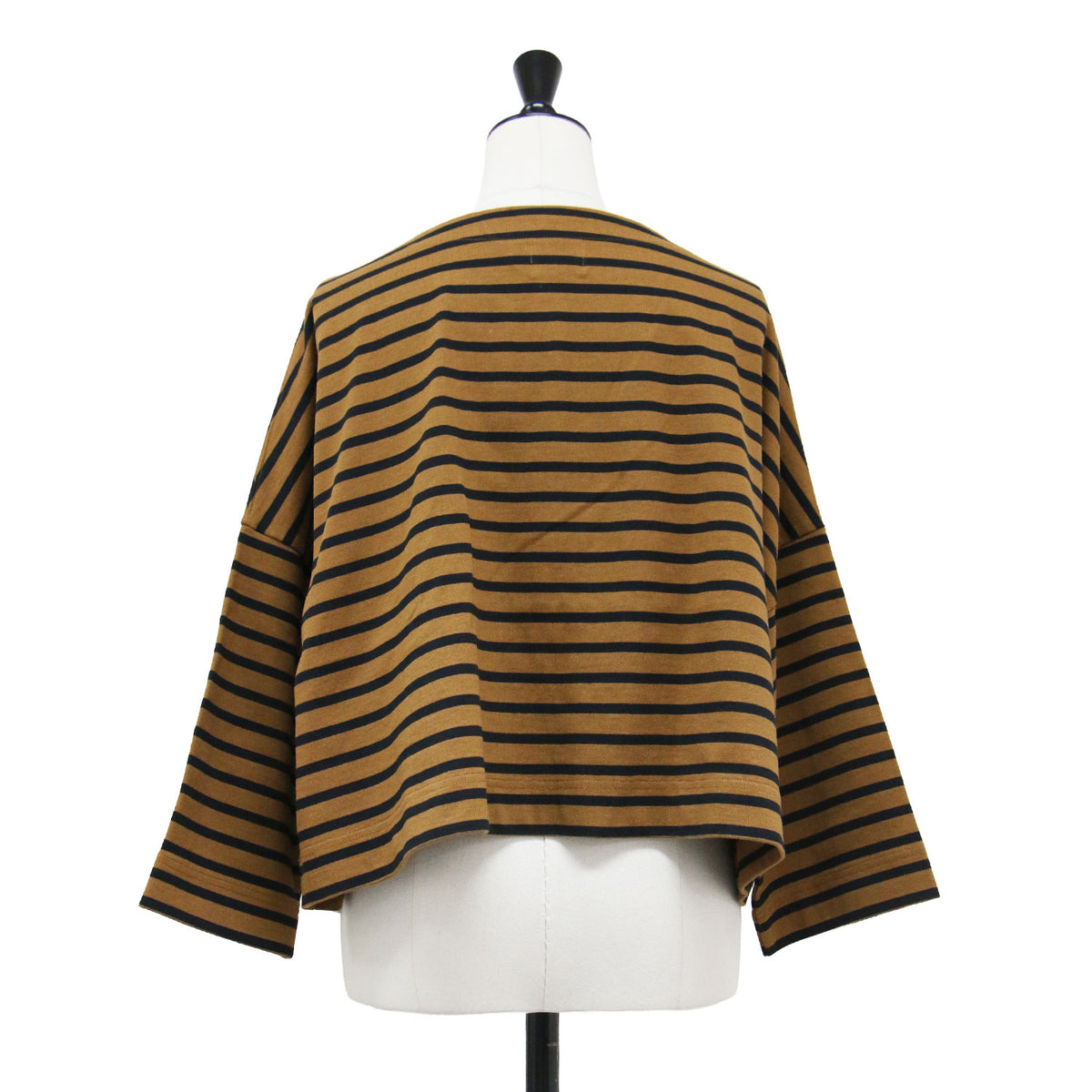 23秋冬 コットン ボートネック ワイドプルオーバー / BMB SHIRT WIDE SLEEVE カットソー 長袖 ドロップショルダー Aライン