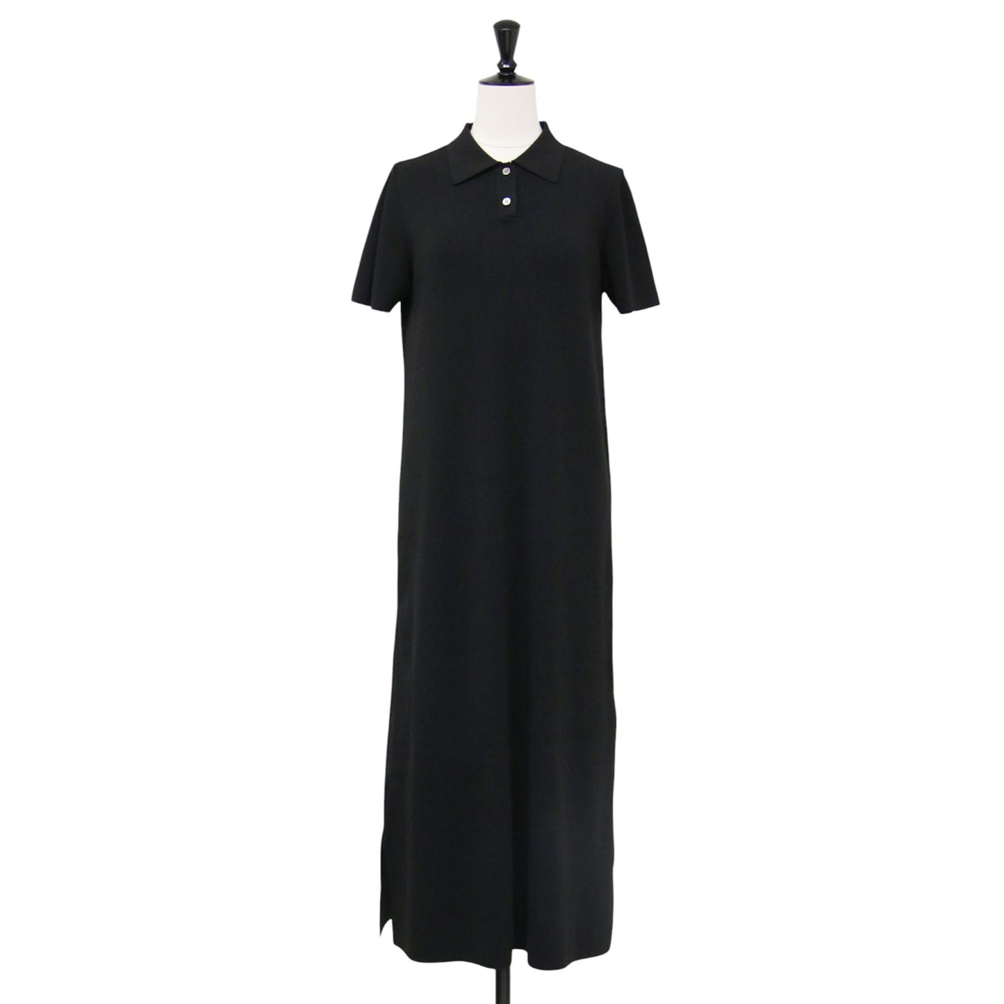 26春夏 ストレート ポロワンピース / ニット 半袖 ロング丈 スリット