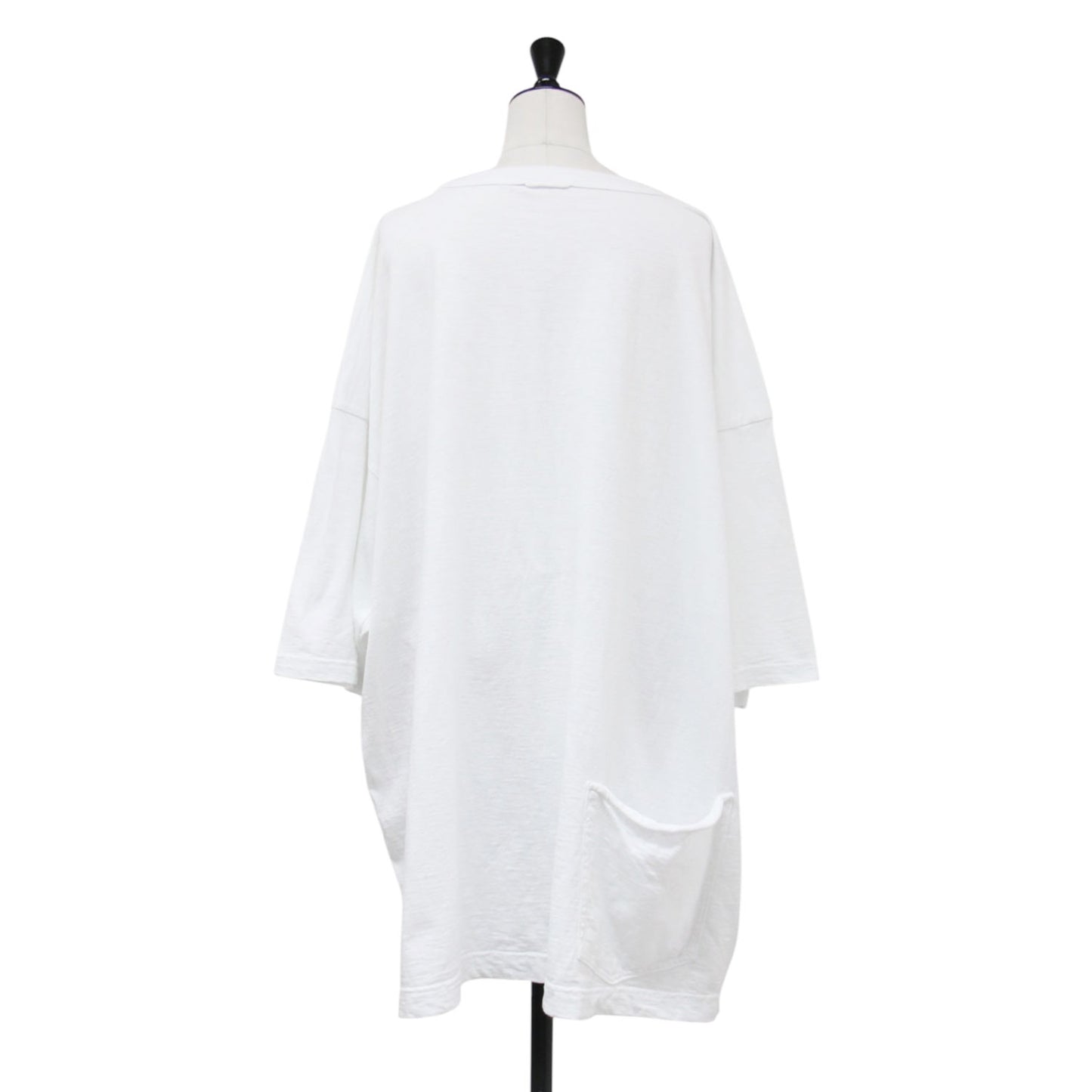 コットン 半袖 ワイドTシャツ / カットソー クルーネック ドロップショルダー スリット