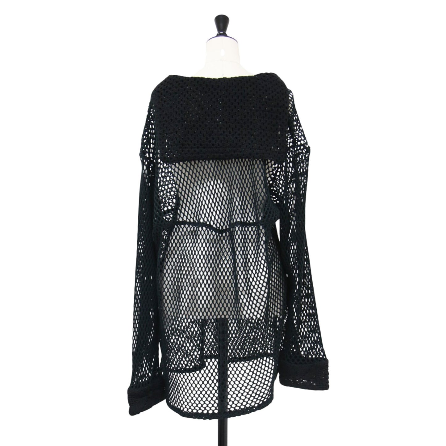 25春夏 アンティークレース セーラー トップス / Antique Lace Sailor Top ブラウス プルオーバー 長袖 Vネック メッシュ コットン