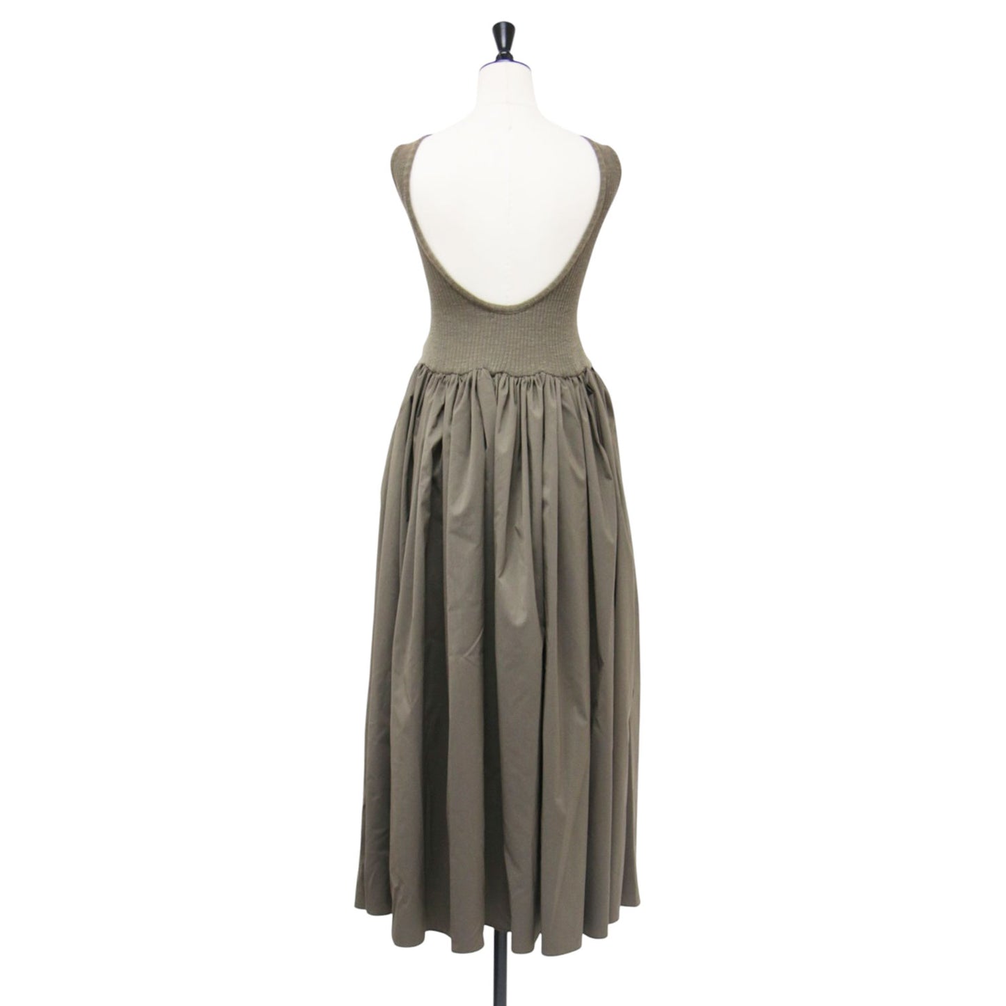 23春夏 タンクトップ コンビ ドレス / Tank-top Combi Dress ワンピース ロング ノースリーブ ニット ギャザー