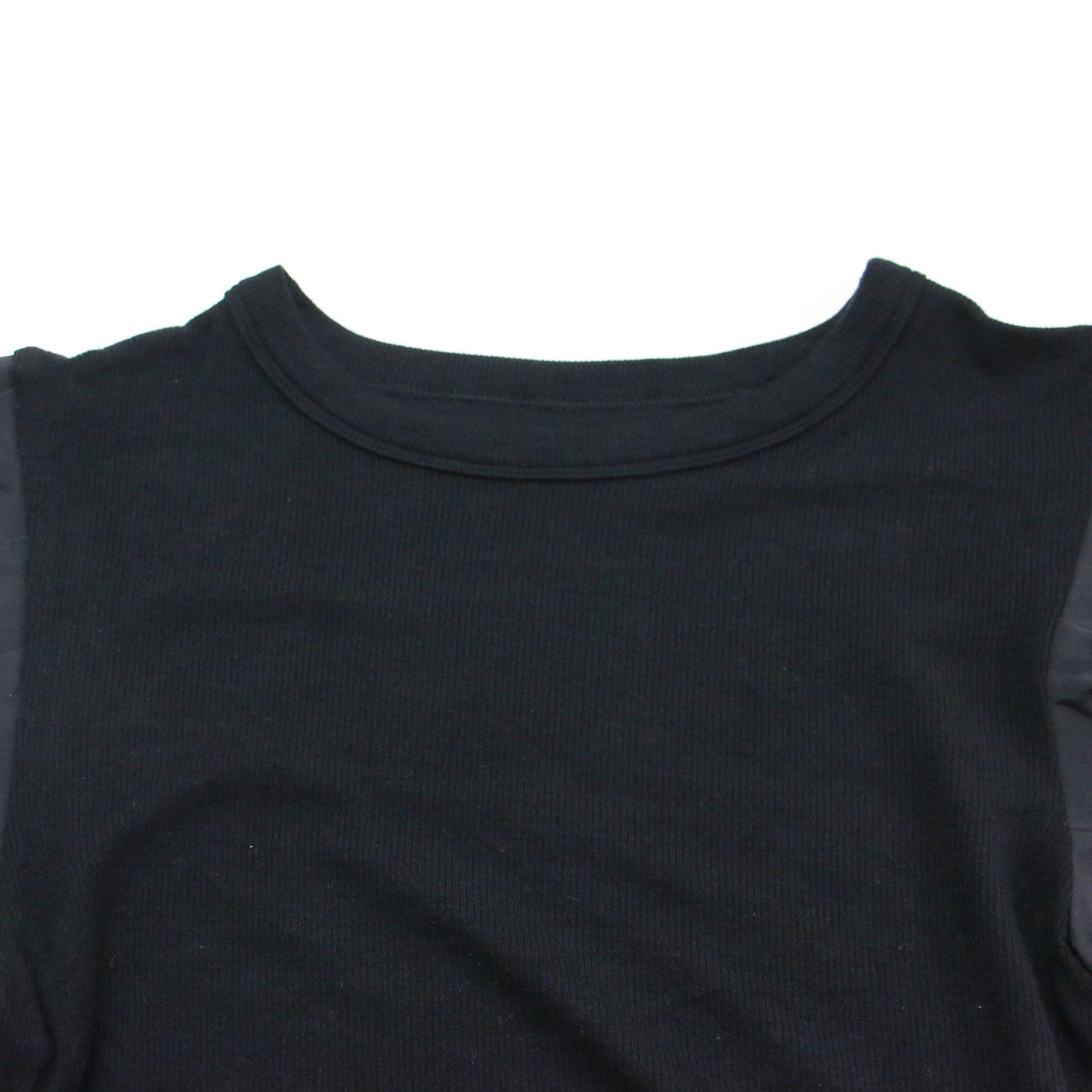 リブ パフスリーブ Tシャツ / active day today RIB PUFF TEE カットソー 半袖 クルーネック コンビ