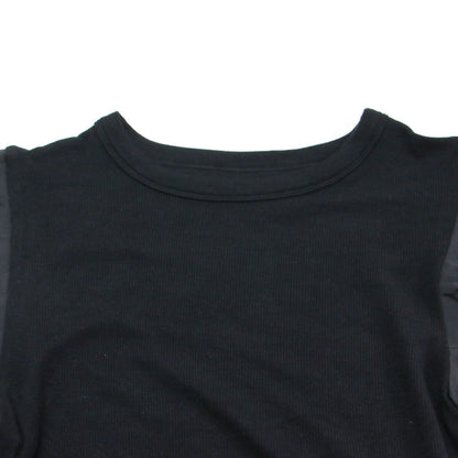 リブ パフスリーブ Tシャツ / active day today RIB PUFF TEE カットソー 半袖 クルーネック コンビ