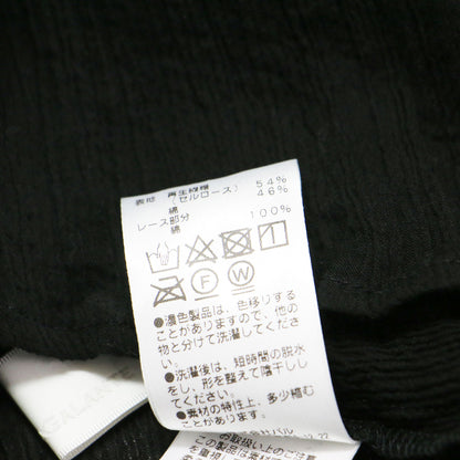 大草直子 コラボ レース コンビ ブラウス / シャツ Vネック 長袖 楊柳 コットン