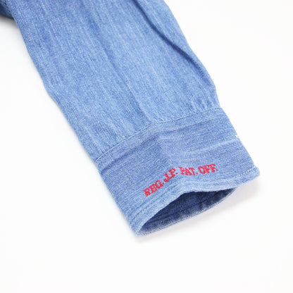× SLOBE 別注 シャンブレー シャツ / 長袖 レギュラーカラー オーバーサイズ 刺繍 コットン