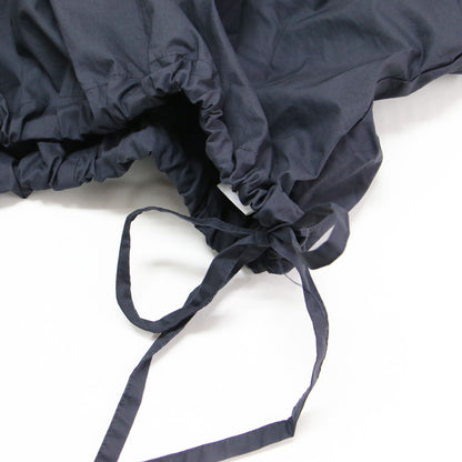 25春夏 ショート丈 半袖 プルオーバー ブラウス / LEMON-POPLIN クルーネック ギャザー ドロスト コットン