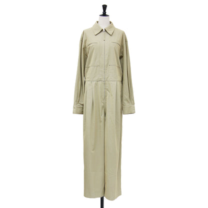 25秋冬 ツイル ジップ コンビネゾン / Twill Zip Combinaison ジャンプスーツ オールインワン 長袖 ワイド ジップアップ コットン