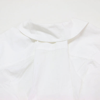 ストレッチ コットン ロング シャツワンピース / 長袖 ロールカラー タック Aライン