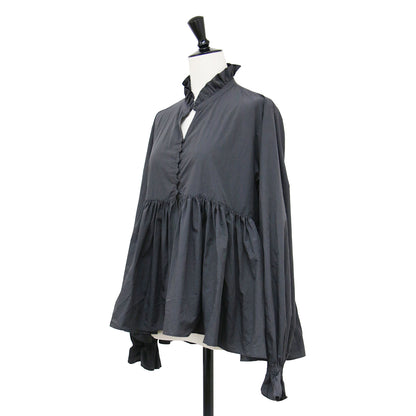 24秋冬 ライトタフタ ショート ギャザー ブラウス / シャツ 長袖 Aライン フリル