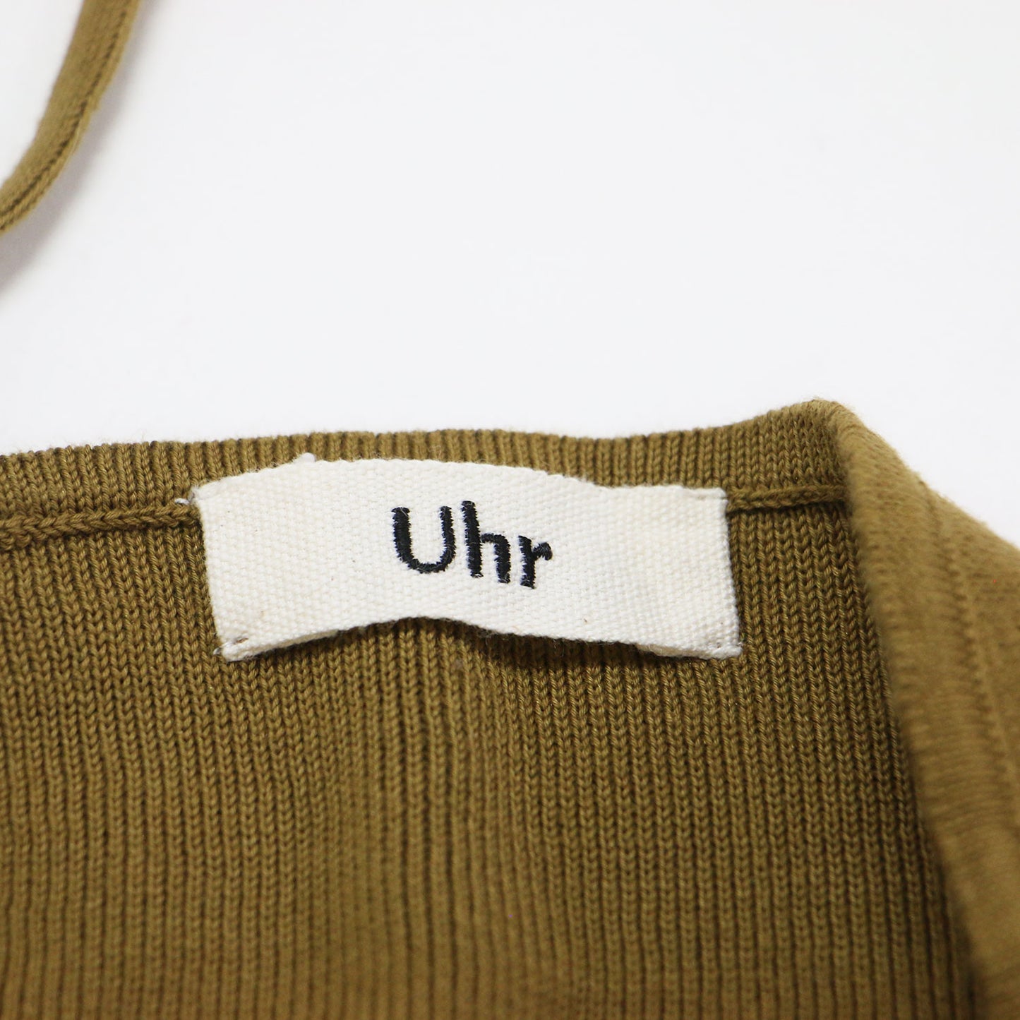 24春夏 ドローストリング ニット キャミソール / Drawstring camisole Knit ショート丈 Vネック コットン シルク