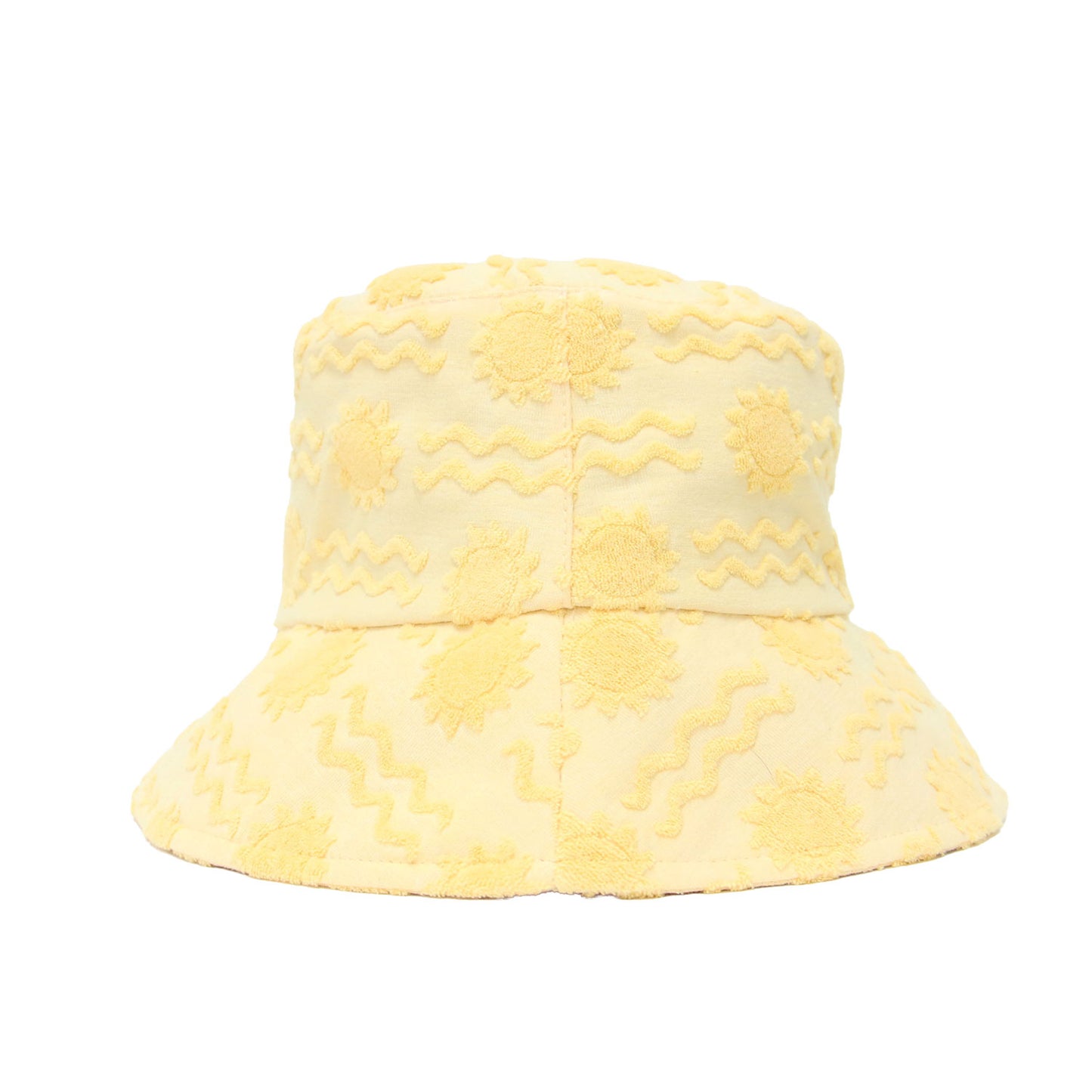 22春夏 パイル ウェーブ バケットハット / 帽子 太陽 波 模様 コットン