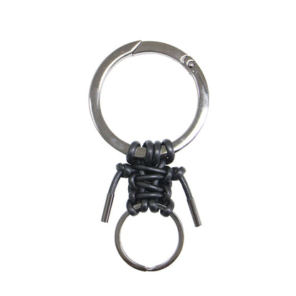 レザー ノット キーリング / CRISTY KNOTMAN RING 人形モチーフ メタル 牛革