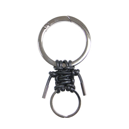レザー ノット キーリング / CRISTY KNOTMAN RING 人形モチーフ メタル 牛革