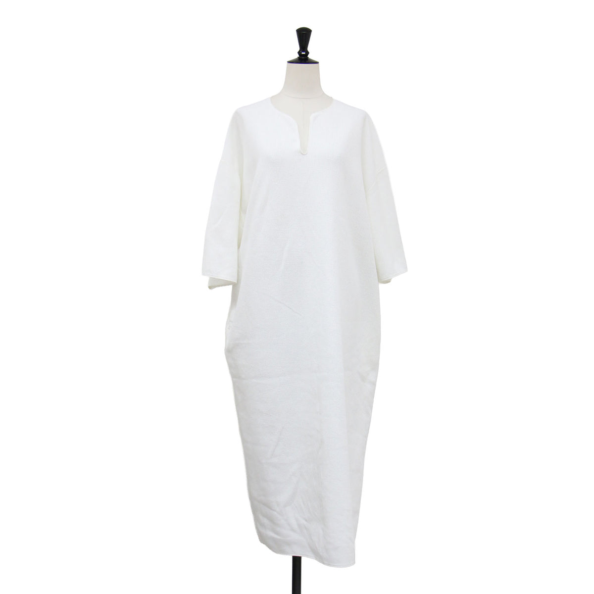 ROOTSTOCK サーマル オーバーネック ドレス / Thermal Over-neck Dress ワンピース ロング 半袖 キーネック コットン