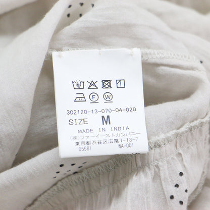ドットプリント ノースリーブ ブラウス / プルオーバー チュニック クルーネック フレア コットン