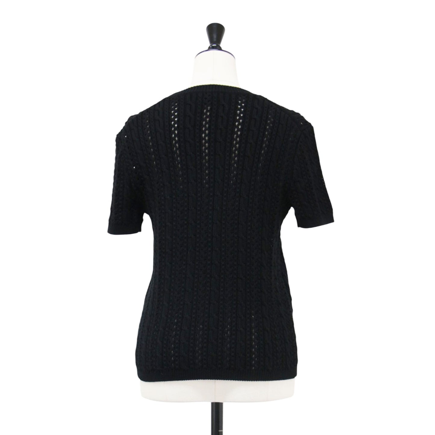 ハーフスリーブ ケーブル ニット / Waverly Cotton Cabled Tee クルーネック 半袖 リブ コットン ウォッシャブル