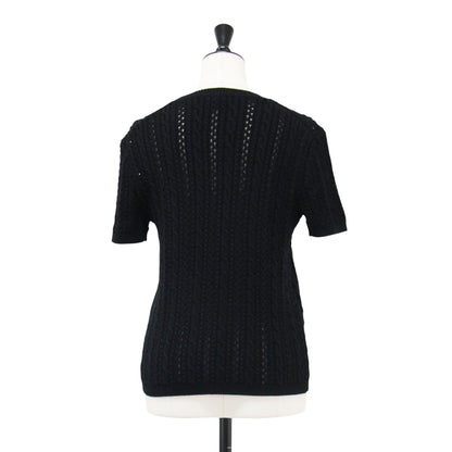 ハーフスリーブ ケーブル ニット / Waverly Cotton Cabled Tee クルーネック 半袖 リブ コットン ウォッシャブル