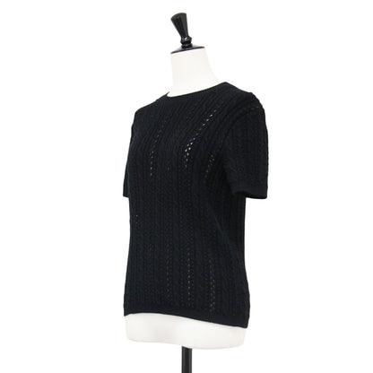 ハーフスリーブ ケーブル ニット / Waverly Cotton Cabled Tee クルーネック 半袖 リブ コットン ウォッシャブル