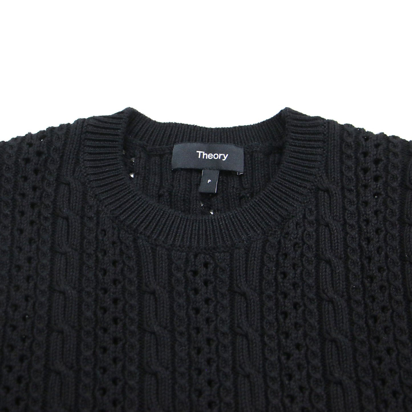 ハーフスリーブ ケーブル ニット / Waverly Cotton Cabled Tee クルーネック 半袖 リブ コットン ウォッシャブル