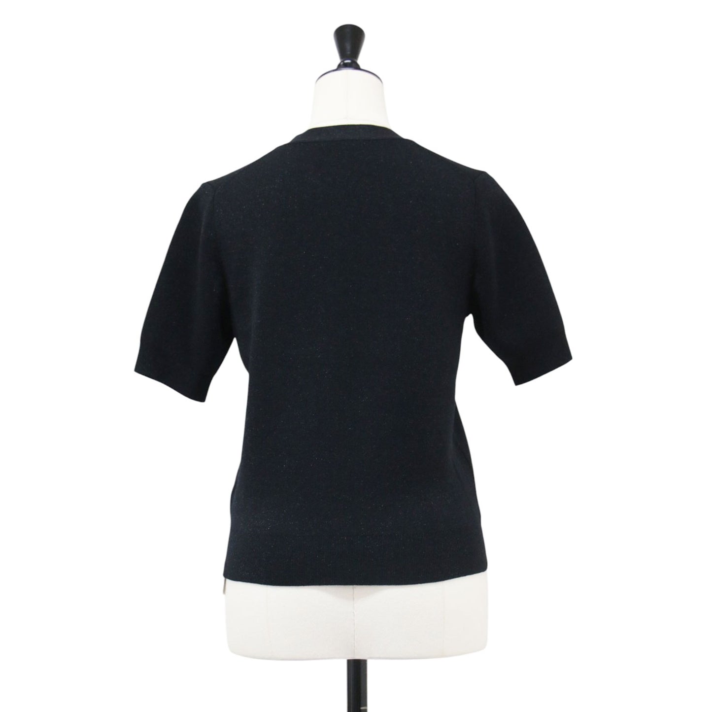 25春夏 ラメ ニット カーディガン / Lurex Knit 2 / Makana Cardigan 半袖 Vネック コンパクト ストレッチ