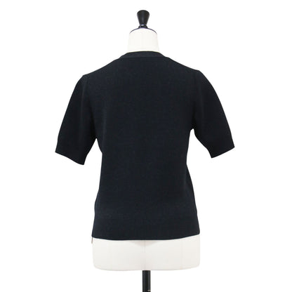 25春夏 ラメ ニット カーディガン / Lurex Knit 2 / Makana Cardigan 半袖 Vネック コンパクト ストレッチ