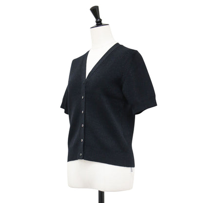 25春夏 ラメ ニット カーディガン / Lurex Knit 2 / Makana Cardigan 半袖 Vネック コンパクト ストレッチ