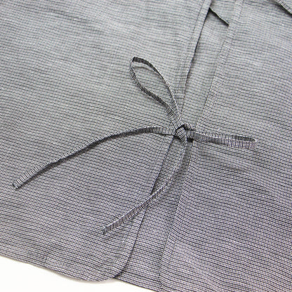 25春夏 オープンリボン ブラウス / OPEN RIBBON BLOUSE 半袖 5分丈 ボリュームスリーブ ラウンドネック ギャザー フリル ワイド チェック コンパクト リネン コットン
