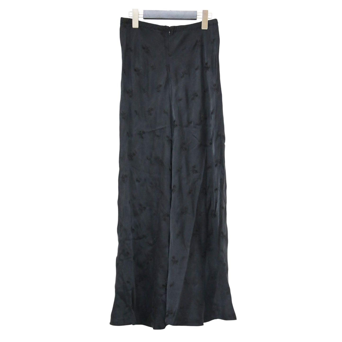 × Bshop 別注 26春夏 キュプラフラワーエンブロイダリースカート / ロング丈 Iライン ウエストゴム オーバーサイズ バックファスナー 刺繍 花柄 光沢 ウォッシャブル