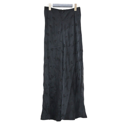 × Bshop 別注 26春夏 キュプラフラワーエンブロイダリースカート / ロング丈 Iライン ウエストゴム オーバーサイズ バックファスナー 刺繍 花柄 光沢 ウォッシャブル