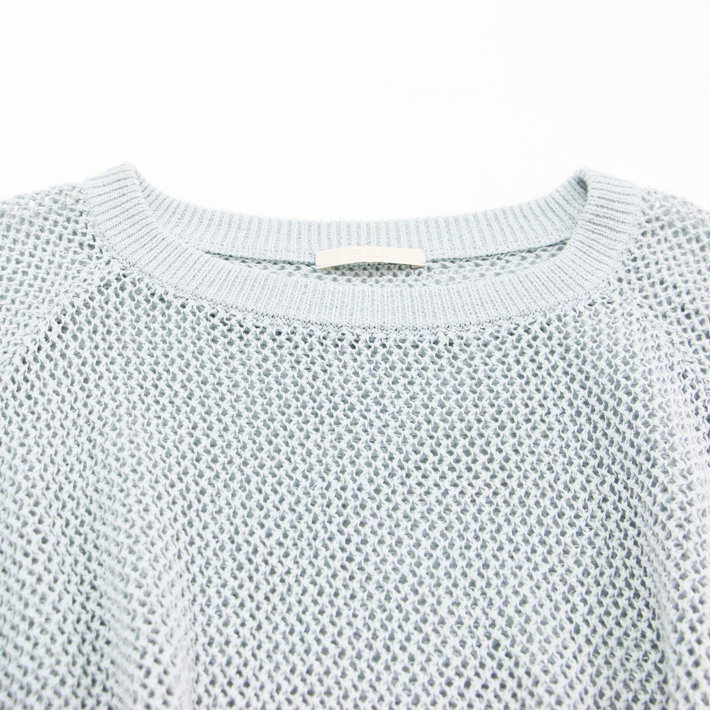 オープンワークパターン ニット / Openwork Pattern プルオーバー 長袖 ミドル丈 ボートネック コットン リネン