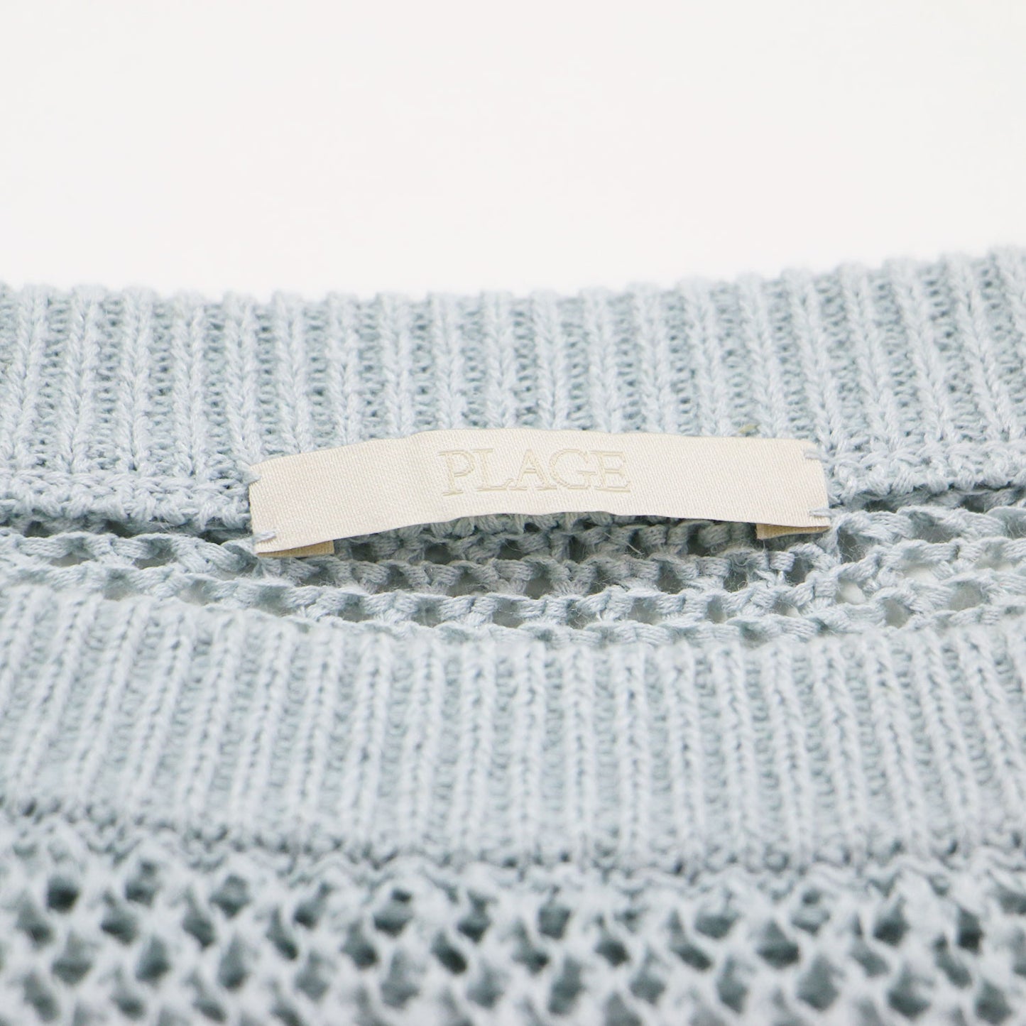 オープンワークパターン ニット / Openwork Pattern プルオーバー 長袖 ミドル丈 ボートネック コットン リネン