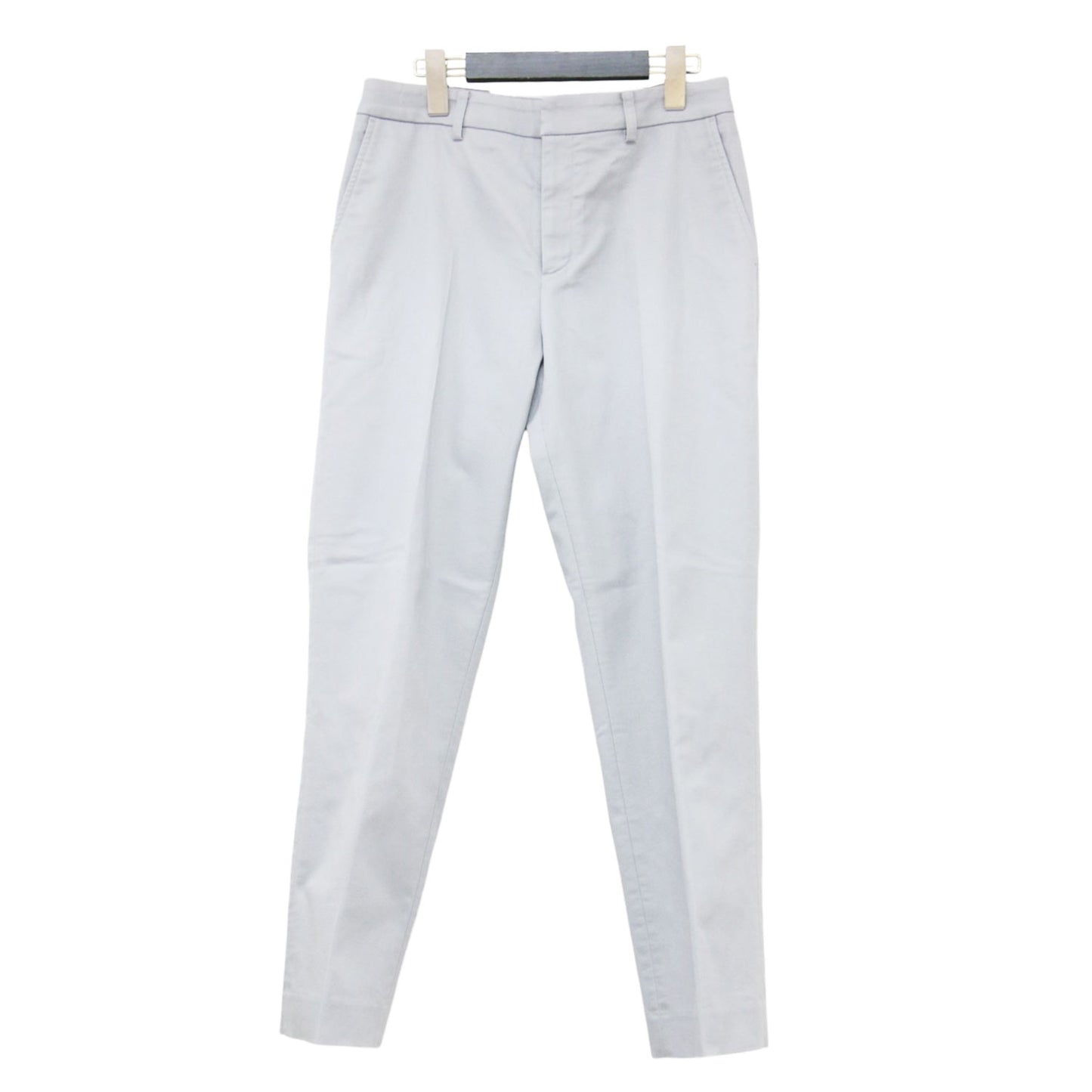 23春夏 シャンブレー サテン ストレッチパンツ / スラックス テーパード センタープレス ストレッチ