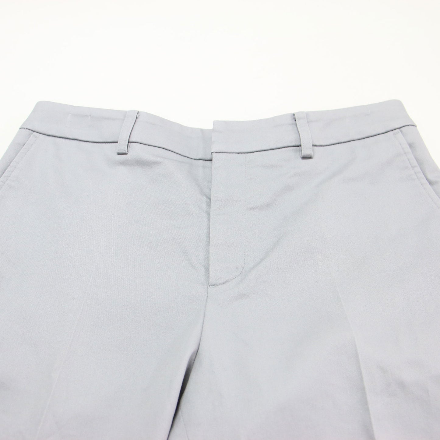 23春夏 シャンブレー サテン ストレッチパンツ / スラックス テーパード センタープレス ストレッチ