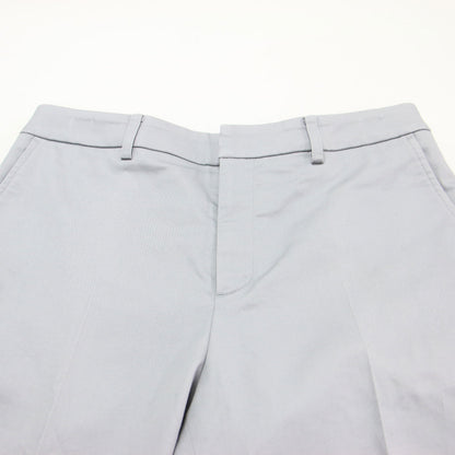 23春夏 シャンブレー サテン ストレッチパンツ / スラックス テーパード センタープレス ストレッチ