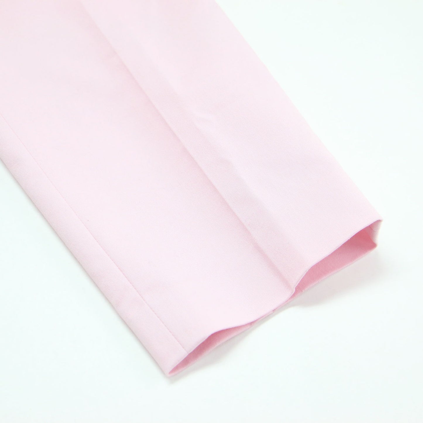 23春夏 シャンブレー サテン ストレッチ パンツ / テーパードシルエット アンクル丈 センタープレス コットン