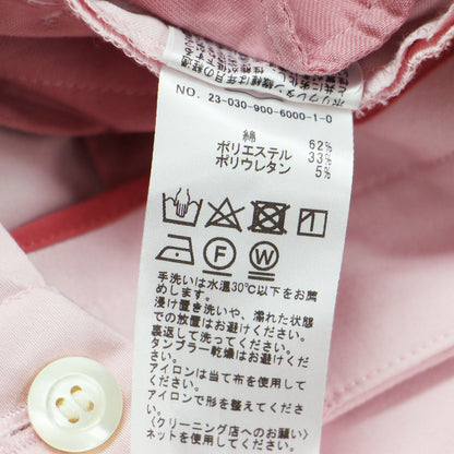23春夏 シャンブレー サテン ストレッチ パンツ / テーパードシルエット アンクル丈 センタープレス コットン