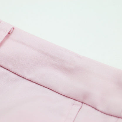 23春夏 シャンブレー サテン ストレッチ パンツ / テーパードシルエット アンクル丈 センタープレス コットン