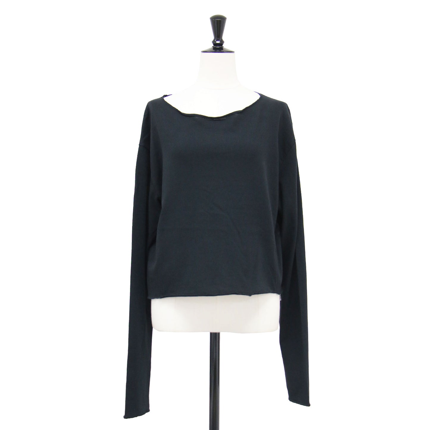 25春夏 スーピマ コットン Tシャツ / SUPIMA COTTON CUPRA T‐SHIRT プルオーバー 長袖 ショート丈 ボートネック ドロップショルダー