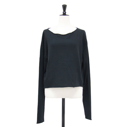 25春夏 スーピマ コットン Tシャツ / SUPIMA COTTON CUPRA T‐SHIRT プルオーバー 長袖 ショート丈 ボートネック ドロップショルダー