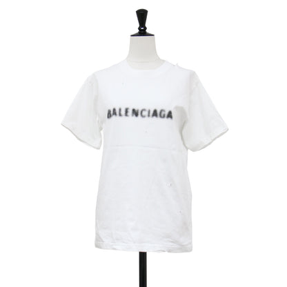 ダメージ加工 ロゴ プリント Tシャツ / カットソー 半袖 クルーネック ユニセックス