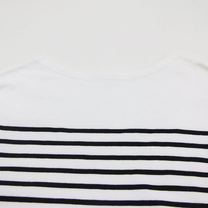 23春夏 EVERYDAY I LIKE クロップド ストライプ Tシャツ / Cropped Stripe プルオーバー ボートネック 長袖 ドロップショルダー オーバーサイズ コットン ウォッシャブル