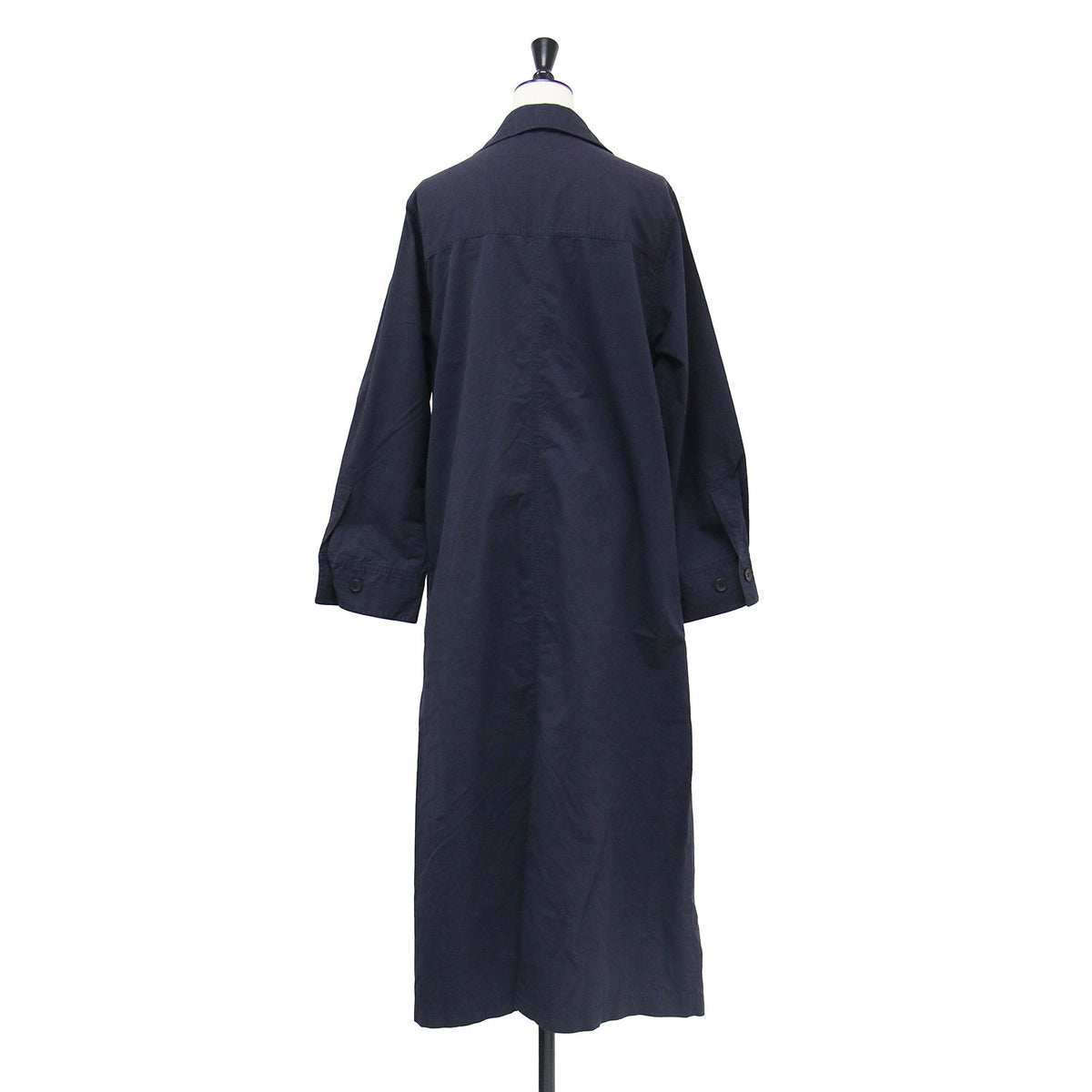 24秋冬 レースアップ シャツワンピース / 20242014110 / 長袖 ロング丈 Aライン バックヨーク ハトメ バックスリット コットン
