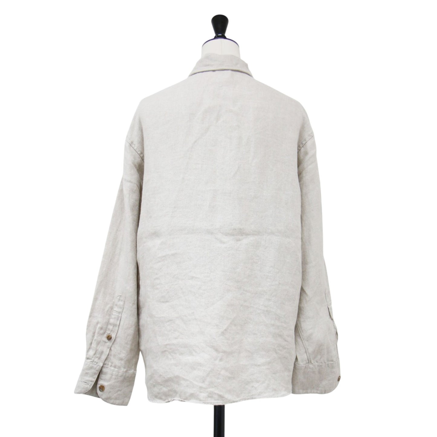 23春夏 リネンシャツ / OG LINEN 羽織り オーバーサイズ 長袖 ワイヤーカラー メタルパーツ ウォッシャブル
