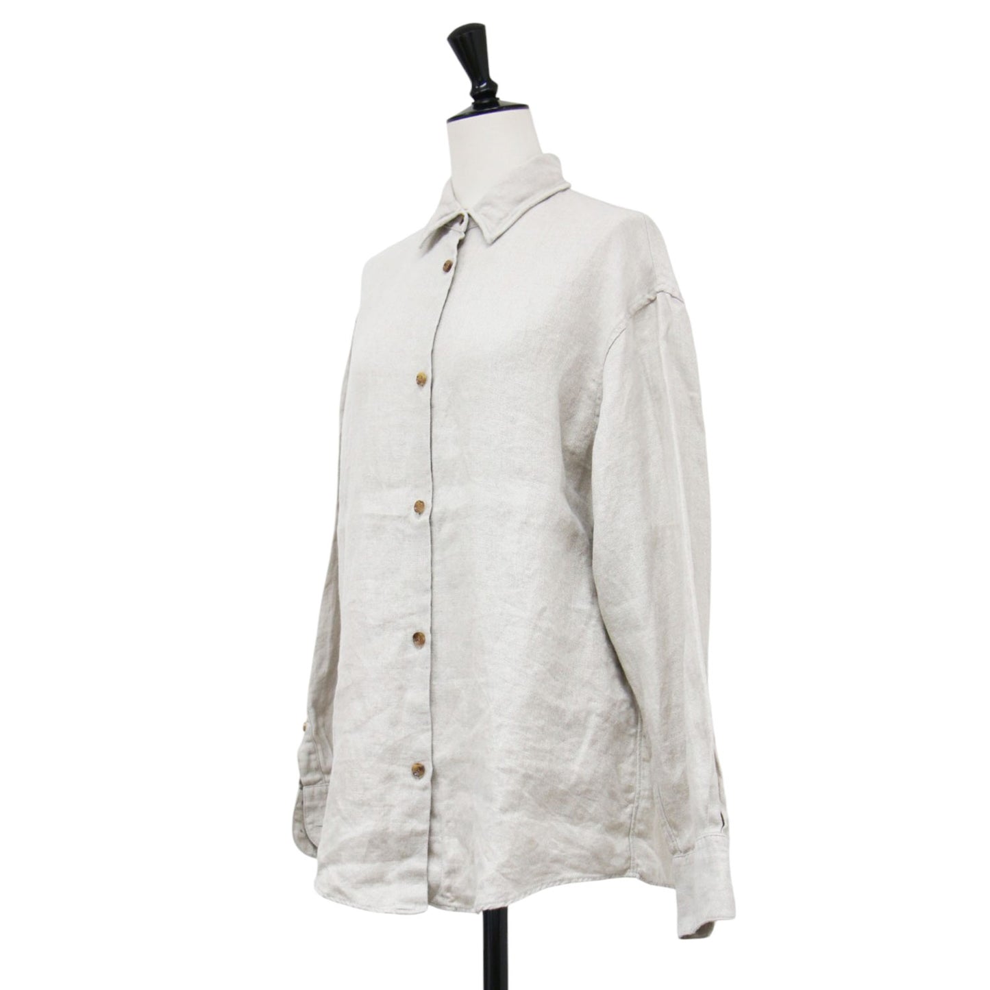 23春夏 リネンシャツ / OG LINEN 羽織り オーバーサイズ 長袖 ワイヤーカラー メタルパーツ ウォッシャブル