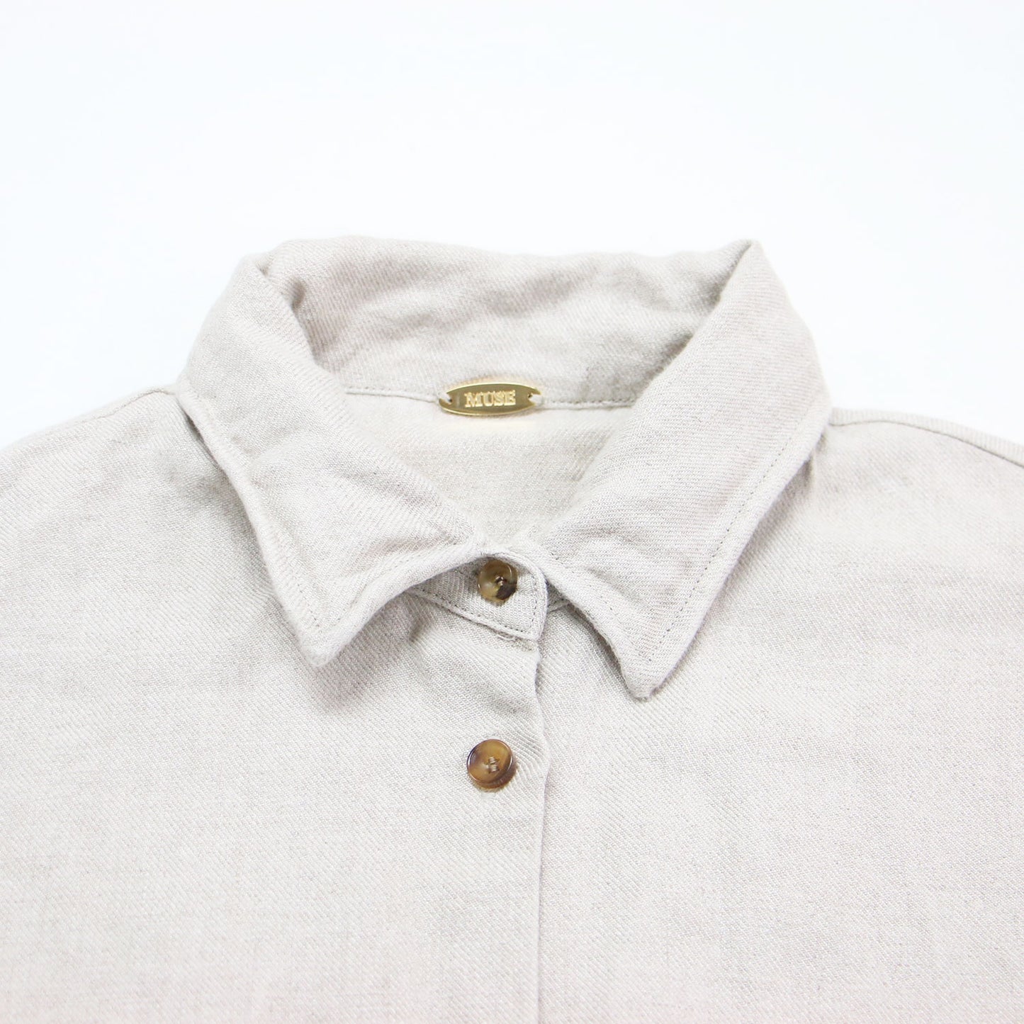 23春夏 リネンシャツ / OG LINEN 羽織り オーバーサイズ 長袖 ワイヤーカラー メタルパーツ ウォッシャブル