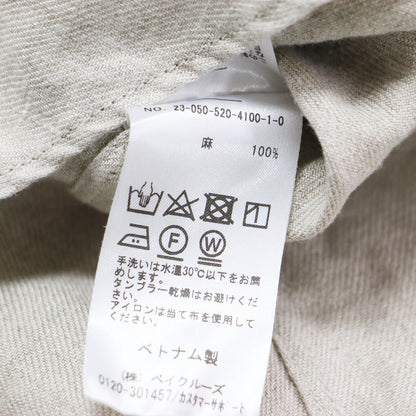 23春夏 リネンシャツ / OG LINEN 羽織り オーバーサイズ 長袖 ワイヤーカラー メタルパーツ ウォッシャブル